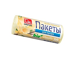 Мешки для мусора 30 л, ароматизированные, Ваниль, бежевые, в рулоне 20 шт., ПНД, 9 мкм, 560х530 мм, GRIFON Aroma, 101-020 V в Кузнецке