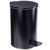Ведро для мусора с педалью, усиленное, Титан, 10 л, черное, оцинкованная сталь