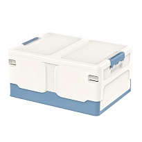 Ящик пластиковый складной белый, дно синее, 480х360х240 мм в Кузнецке