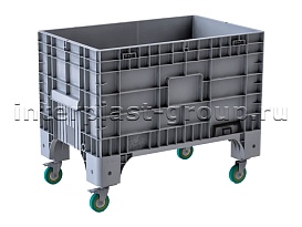 Контейнер iBox сплошной на колесах серый в Кузнецке