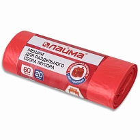 Мешки для мусора 60 л, красный, в рулоне 20 шт., ПНД, 10 мкм, 680х580 мм, LAIMA, 606702 в Кузнецке Мешки для мусора 60 л, красный, в рулоне 20 шт., ПНД, 10 мкм, 680х580 мм, LAIMA, 606702 в Кузнецке