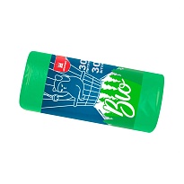 Мешки для мусора 30 л, биоразлагаемые, зеленые, в рулоне 30 шт., ПНД, 7 мкм, 560х480 мм, БИО, МБ2110 (МНБ 30-30ж) в Кузнецке