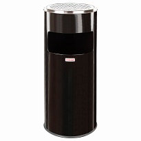 Урна с пепельницей 27 л, нержавеющая сталь, черная, LAIMA PROFESSIONAL в Кузнецке