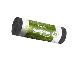 Мешки для мусора 30 л, черные, в рулоне 25 шт., ПНД, 7 мкм, 580х480 мм, SIBIRSKAYA, 101-003 S в Кузнецке