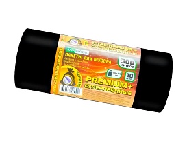 Мешки для мусора 300 л, черные, в рулоне 10 шт., ПВД 70 мкм, 1400х1000 мм, PREMIUM+, 30010160 в Кузнецке Мешки для мусора 300 л, черные, в рулоне 10 шт., ПВД 70 мкм, 1400х1000 мм, PREMIUM+, 30010160 в Кузнецке