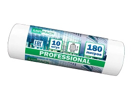 Мешки для мусора 180 л, прозрачные, в рулоне 10 шт., ПВД, 30 мкм, 1100х930 мм, PROFESSIONAL, 180104408 в Кузнецке