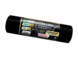 Мешки для мусора 180 л, черные, в рулоне 10 шт., ПВД, 60 мкм, 1100х930 мм, EXTRA LUX+, 1801098 в Кузнецке