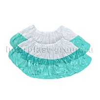 Бахилы бело-бирюзовые 1000 шт (500 пар), 48 мкм, двойная подошва, с одной резинкой, Эконом+ в Кузнецке Бахилы бело-бирюзовые 1000 шт (500 пар), 48 мкм, двойная подошва, с одной резинкой, Эконом+ в Кузнецке