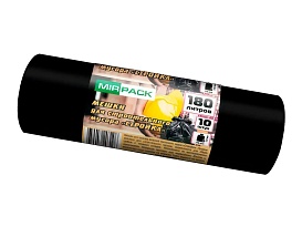 Мешки для мусора 180 л, ароматизированные, черные, в рулоне 10 шт., ПВД, 70 мкм, 1100х930 мм, СТРОЙКА, S18010110 в Кузнецке