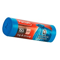 Мешки для мусора 160 л, синие, в рулоне 10 шт., ПВД, 21 мкм, 1200х870 мм, PACLAN Big&Strong, 604075 в Кузнецке