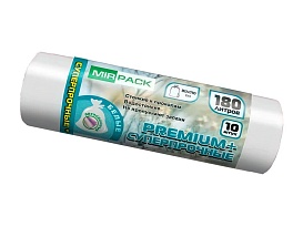 Мешки для мусора 180 л, ароматизированные, белые, в рулоне 10 шт., ПВД, 35 мкм, 1100х930 мм, PREMIUM+, 180105302 в Кузнецке Мешки для мусора 180 л, ароматизированные, белые, в рулоне 10 шт., ПВД, 35 мкм, 1100х930 мм, PREMIUM+, 180105302 в Кузнецке