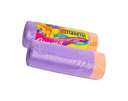 Мешки для мусора 35 л, ароматизированные, Лаванда, сиреневые, в рулоне 10 шт., ПНД, 12 мкм, 560х530 мм, GRIFON Aroma, 101-080 La в Кузнецке