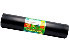 Мешки для мусора 280 л, ароматизированные, черные, в рулоне 10 шт., ПВД 110 мкм, 1400х930 мм, Добрыня, Dob28010black в Кузнецке