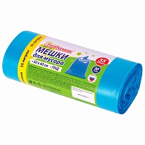 Мешки для мусора 35 л, синие, в рулоне 30 шт., ПНД, 10 мкм, 600х500 мм, Любаша, 608091 в Кузнецке