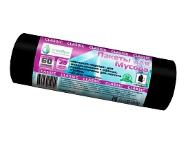 Мешки для мусора 60 л, черные, в рулоне 20 шт., ПНД, 7 мкм, 700х600 мм, MIRPACK Classik, 602050 в Кузнецке