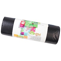 Мешки для мусора 220 л, черные, в рулоне 10 шт., ПВД, 29 мкм, 1100х830 мм, Концепция Быта ЭкоДом, 604924 в Кузнецке