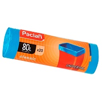 Мешки для мусора 80 л, синие, в рулоне 20 шт., ПНД, 12 мкм, 900х700 мм, PACLAN Classic, 606335 в Кузнецке
