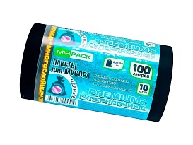 Мешки для мусора 100 л, черные, в рулоне 10 шт., ПВД, 70 мкм, 1000х600 мм, PREMIUM+, 1001076 в Кузнецке
