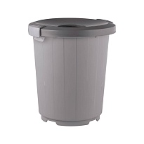 Мусорный бак с крышкой - воронкой на колесах 105 л серый 105 серый в Кузнецке