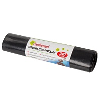 Мешки для мусора 240 л, черные, в рулоне 5 шт., ПВД 30 мкм, 1300х900 мм, Любаша, 605338 в Кузнецке Мешки для мусора 240 л, черные, в рулоне 5 шт., ПВД 30 мкм, 1300х900 мм, Любаша, 605338 в Кузнецке