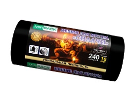 Мешки для мусора 240 л, ароматизированные, черные, в рулоне 10 шт., ПВД 40 мкм, 1500х1100 мм, СИЛАЧИ, sil24011110 в Кузнецке