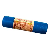 Мешки для мусора 100 л, с завязками, синие, в рулоне 10 шт., ПВД, 40 мкм, 840х670 мм, Концепция Быта Vitalux, 604933 в Кузнецке