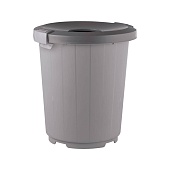 Мусорный бак с крышкой - воронкой 105 л серый