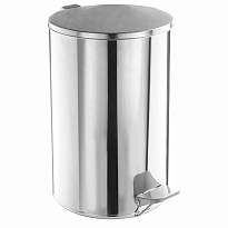 Ведро для мусора с педалью, усиленное, ТИТАН, 10 л, кольцо под мешок, нержавеющая сталь, хром в Кузнецке